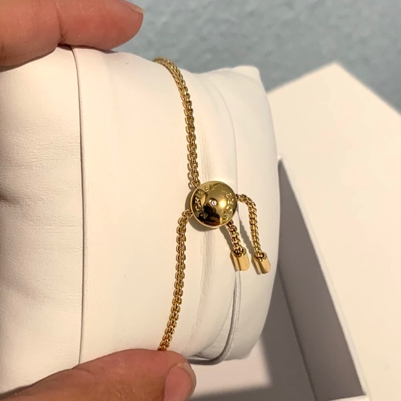 NWT authentic MK gold plated logo slider bracelet - Picture 5 of 5